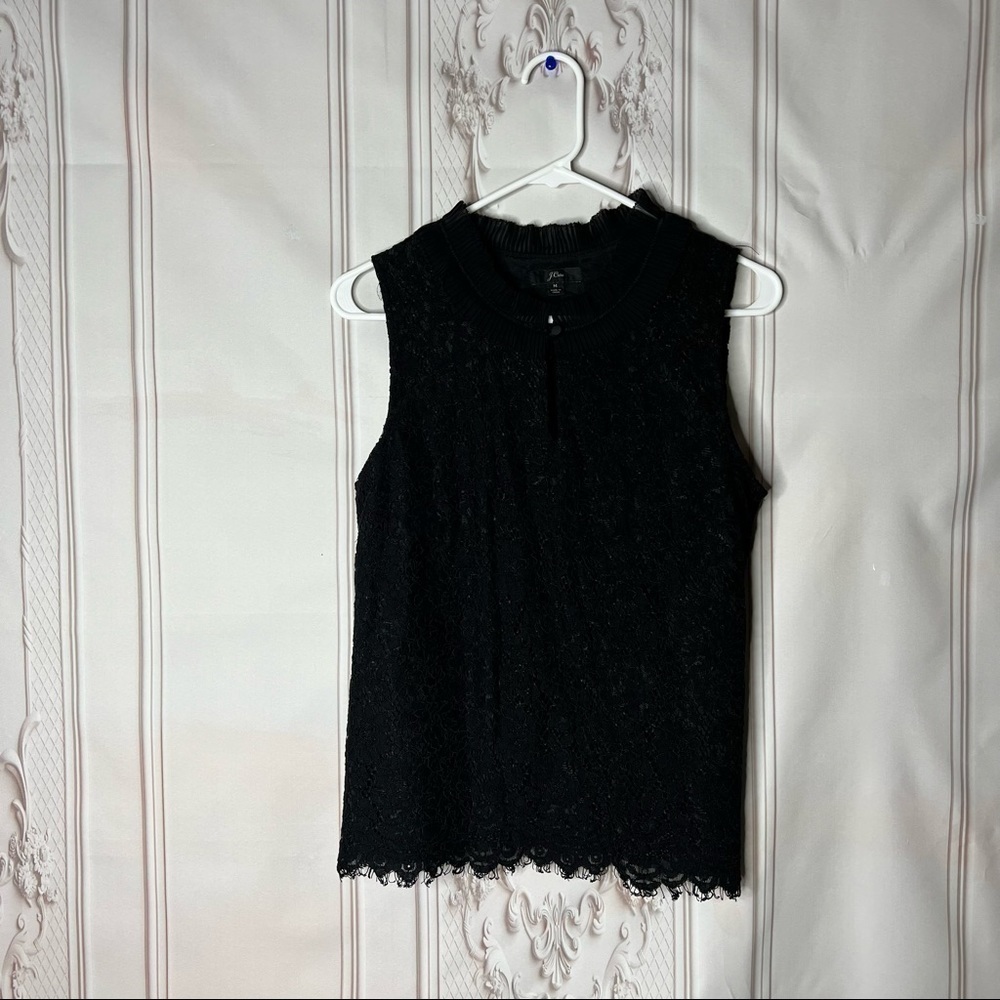 JCrew black lace sleeveless top